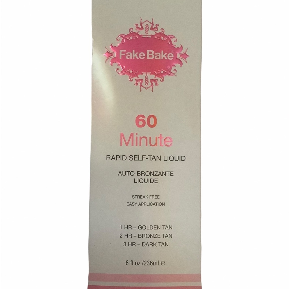 FakeBake 60 min rapid self-tan liquid streak free , easy applications 8 oz